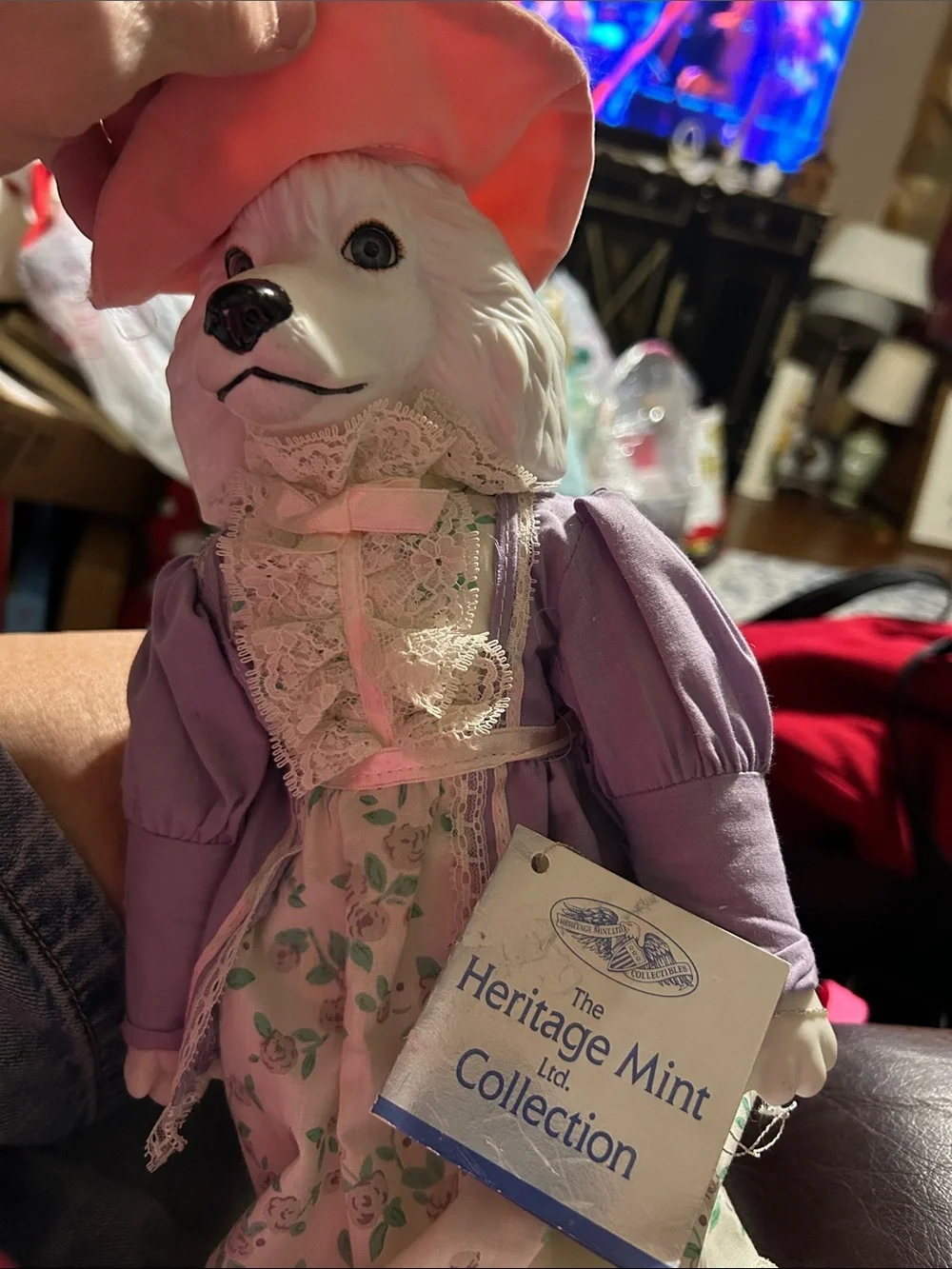 Heritage Mint Collection Lavender & Pink Victorian Poodle Costume Doll NWT